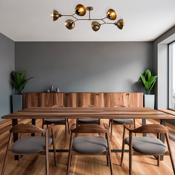 Stropna svetilka v zlati barvi s kovinskim senčilom 52x102 cm Dram – Opviq lights-image-1