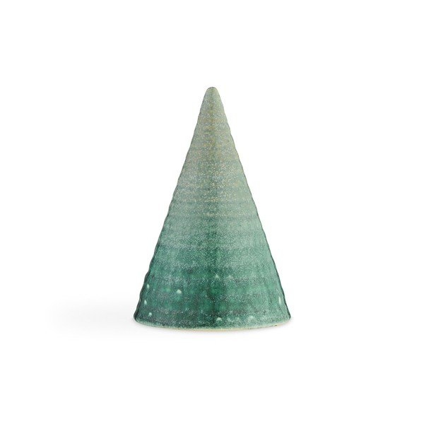 Okrasna figurica iz turkizne keramike Kähler Design Glazed Cone Aqua, višina 15 cm