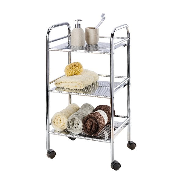 Kovinski premični regal v srebrni barvi 41x75 cm - Wenko-image-2