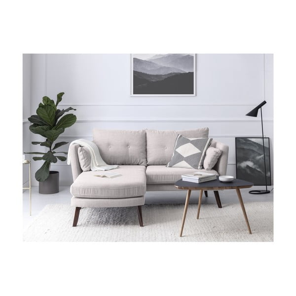Krem in bela trisedežna zofa Mazzini Sofas Elena, z ležalnikom v levem kotu-image-3