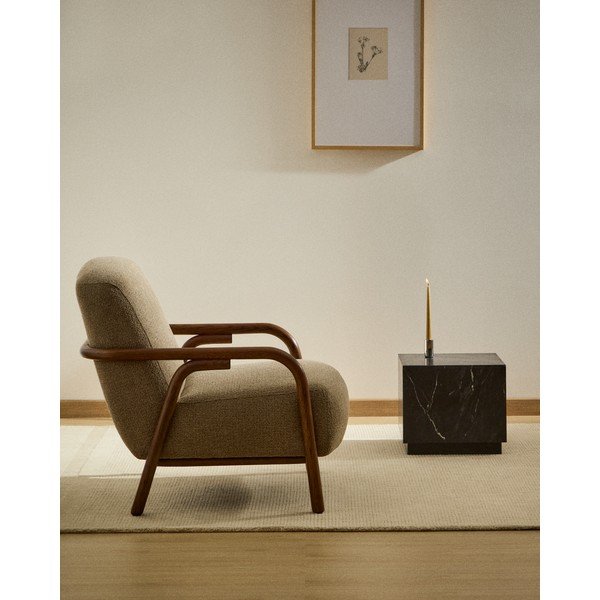 Sivorjav fotelj iz šenilje Sylo – Kave Home-image-1