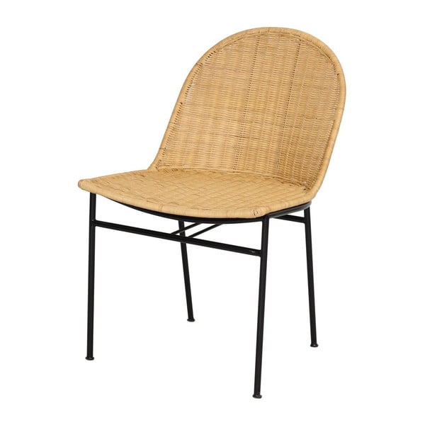 Komplet 4 jedilnih stolov iz ratana Sofia in črne mize Marienlis - Bonami Essentials-image-4