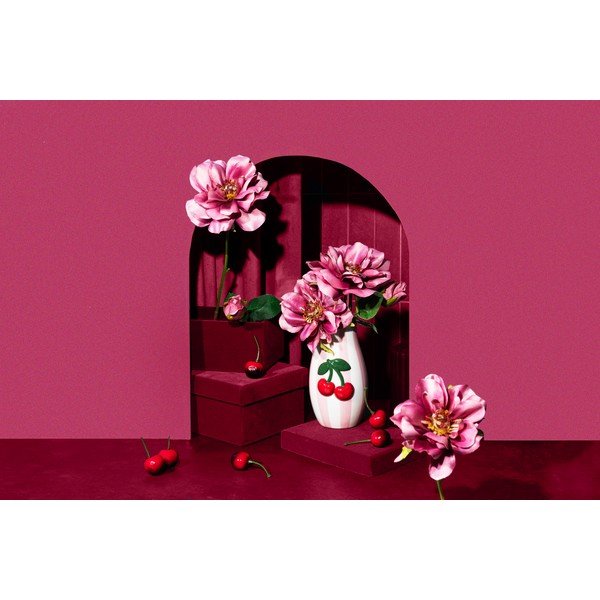 Ročno poslikana vaza iz dolomita Cherry – Sass & Belle-image-1
