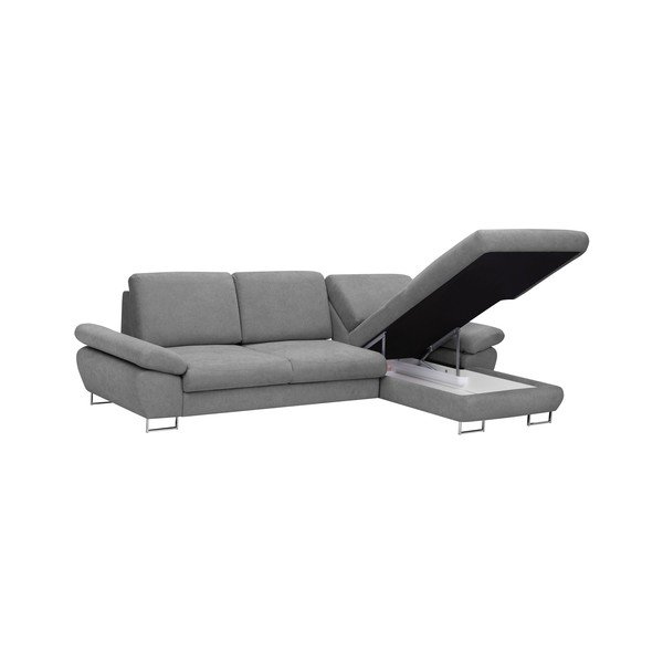 Svetlo siva Windsor & Co Sofas Pi raztegljiv kavč, desni kot-image-3