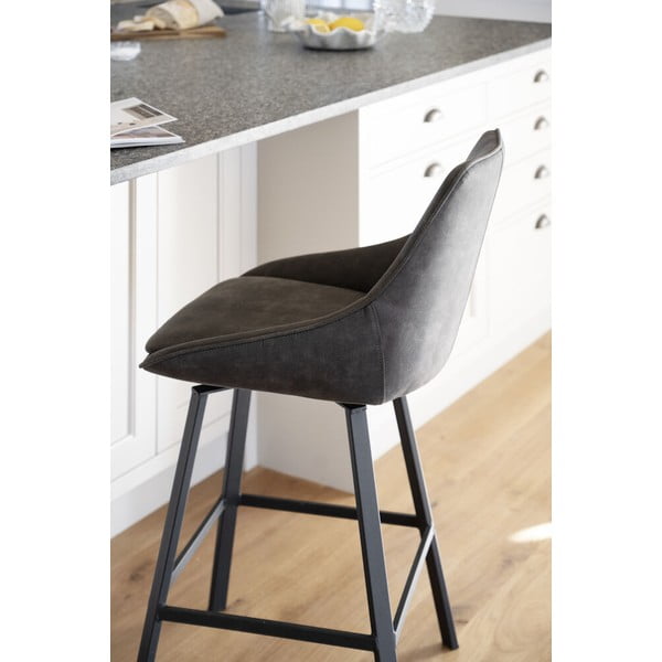 Sivi barski stoli v kompletu 2 ks (višina sedeža 65 cm) Alison – Rowico-image-2