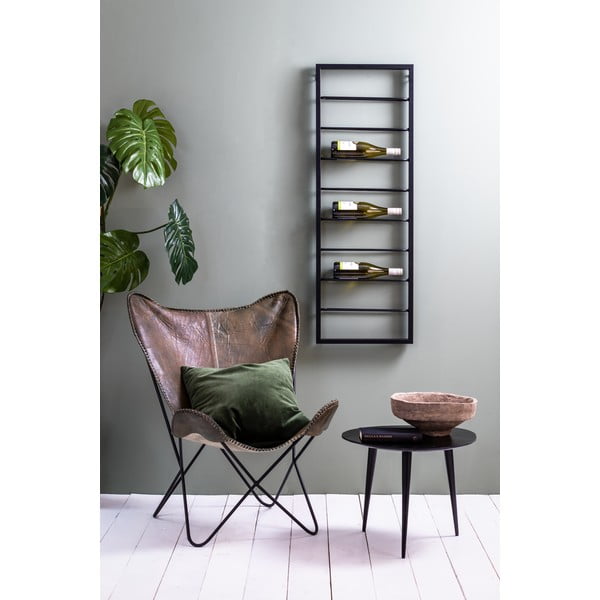 Črno stensko kovinsko držalo za vino 42x120x6 cm Macaben – Light & Living-image-2
