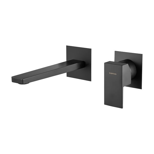Mat črna vgrajena armatura za umivalnik (1 izhod) Latus – Sapho
