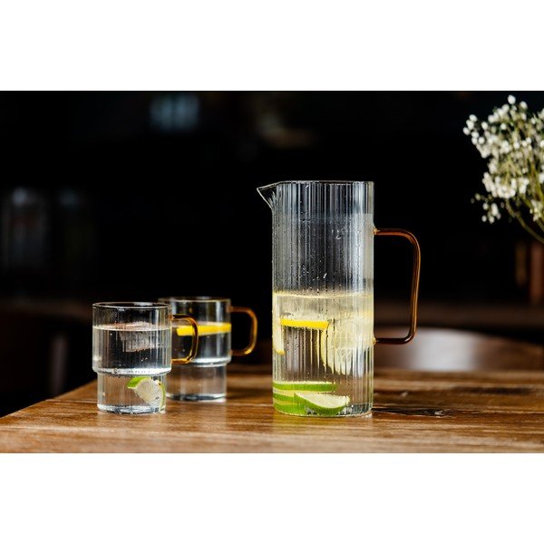 Rumene steklene skodelice v kompletu za kapučino 2 ks 350 ml Livio – Vialli Design-image-2