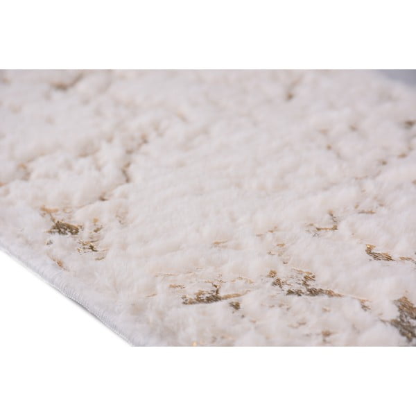 Bombažni komplet preprog za stopnice v kremno beli in zlati barvi 16 ks 25x65 cm Simli Altin – Vitaus-image-2