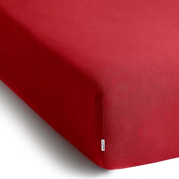 Rdeča napenjalna rjuha iz jerseyja 180x200 cm Amber – Restilo-image-2