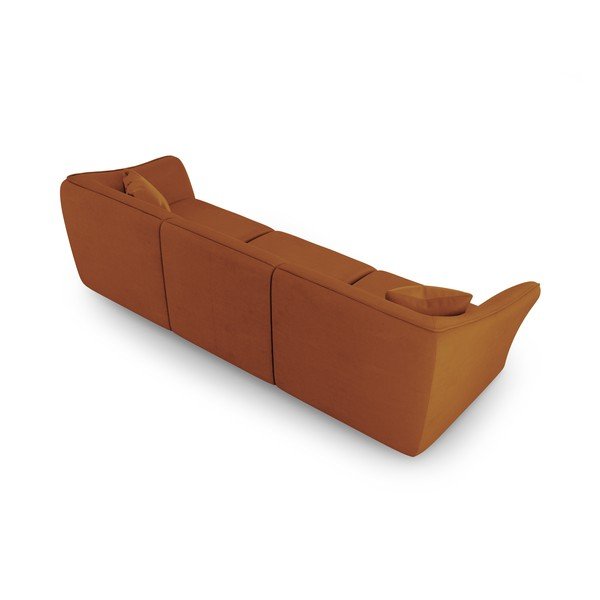 Opečnato oranžna sedežna garnitura iz tkanine bouclé 292 cm Tokyo – Cosmopolitan Design-image-2