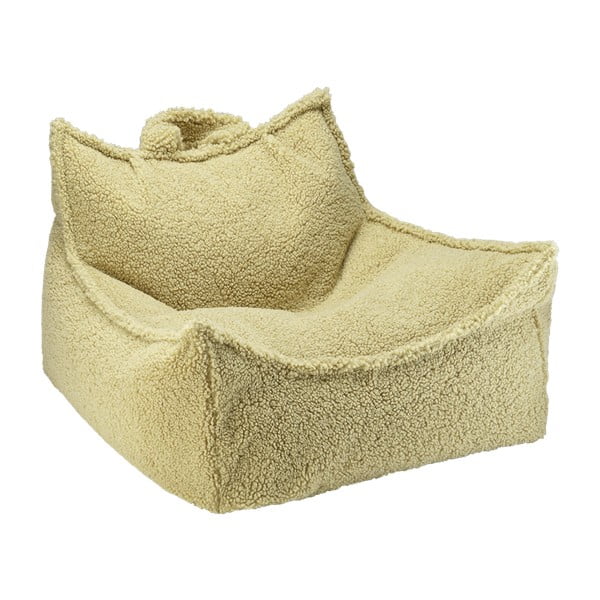 Zelena otroška vreča za sedenje iz tkanine bouclé Chair – Wigiwama