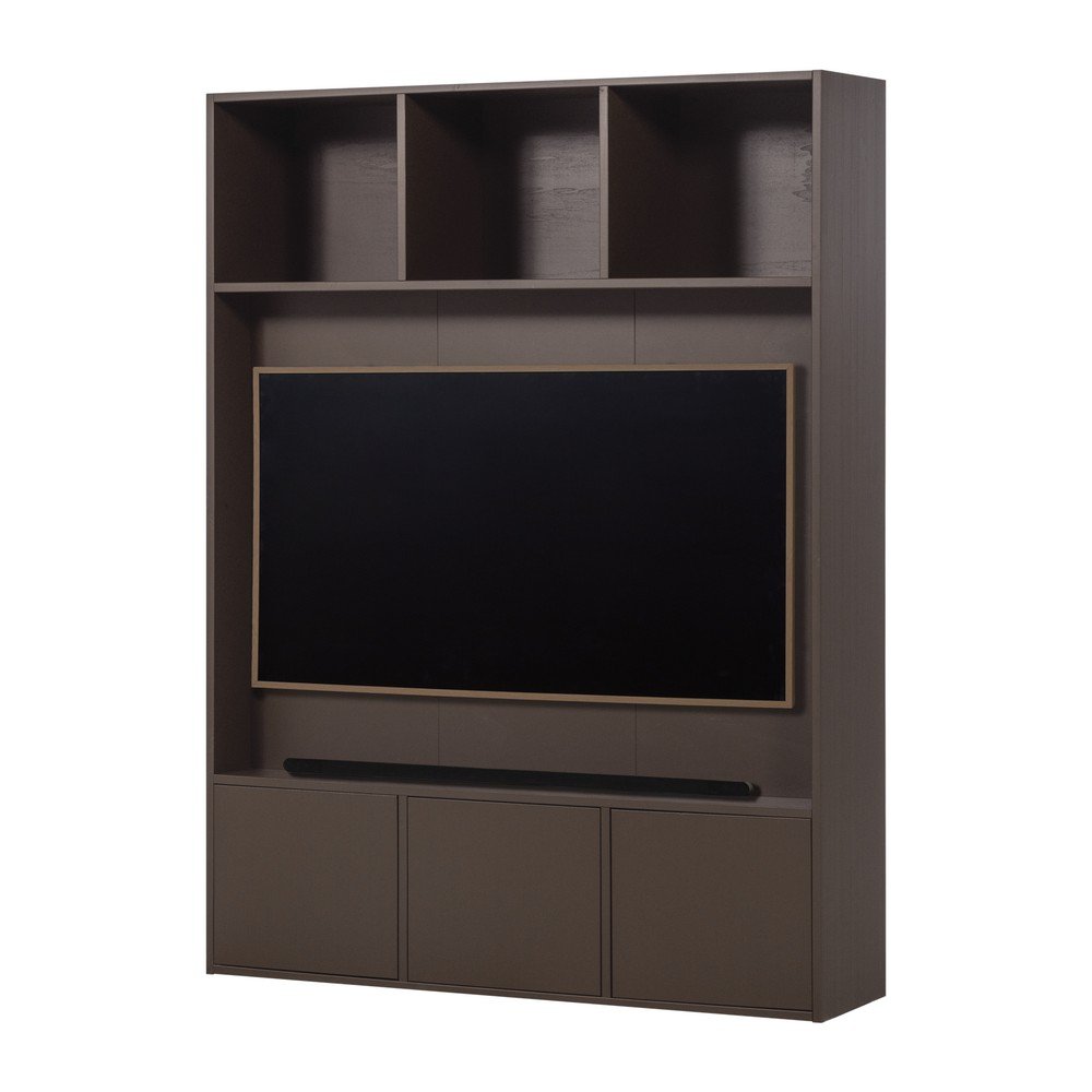 Temno rjav TV komplet iz masivnega bora 160x215x40 cm Meggy