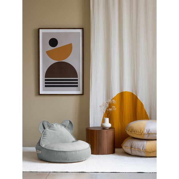 Mentolno zelena žametna otroška vreča za sedenje Bear – Wigiwama-image-2