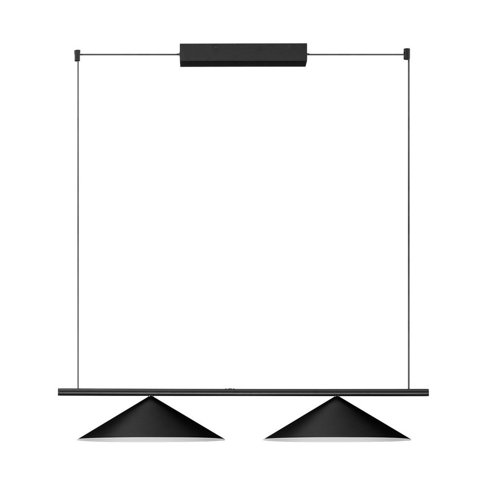Mat črna aluminijasta LED viseča svetilka Lui