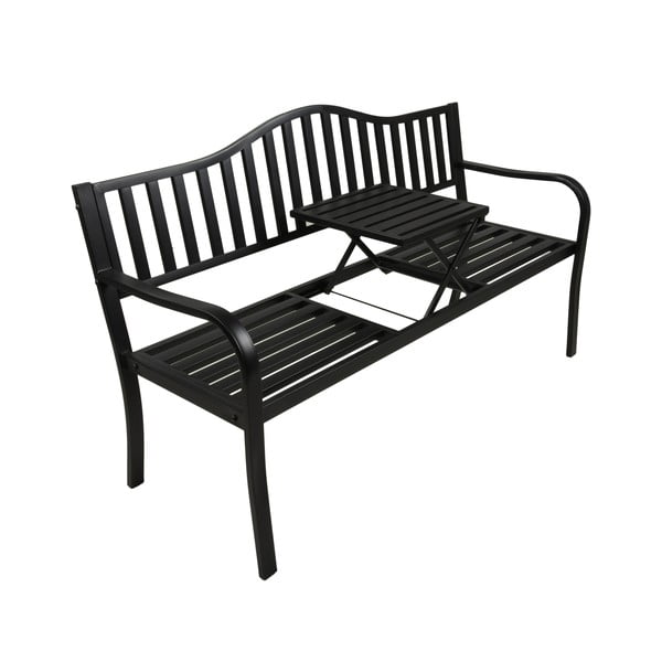 Črna kovinska vrtna klop Segula - Garden Pleasure-image-2