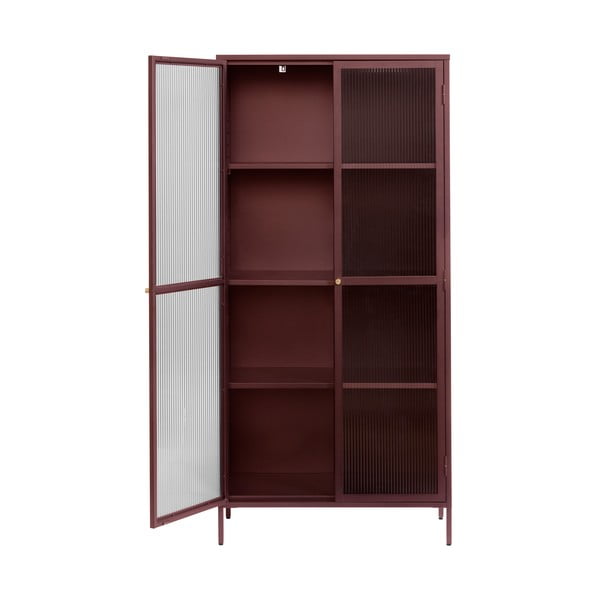 Rdeča kovinska vitrina 90x190 cm Bronco – Unique Furniture-image-2
