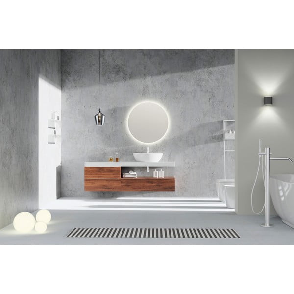 Stensko ogledalo z lučjo ø 60 cm Luna – Mirrors and More-image-1