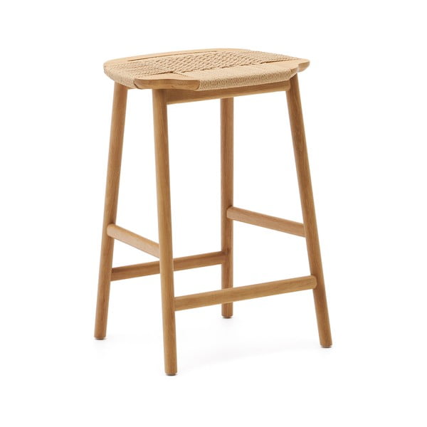 Barsko stol iz masivnega hrasta v naravni barvi (višina sedeža 65 cm) Enit – Kave Home-image-3