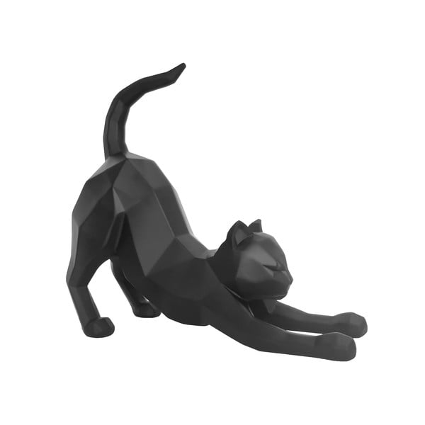 Mat črn kipec PT LIVING Origami Stretching Cat, višina 30,5 cm