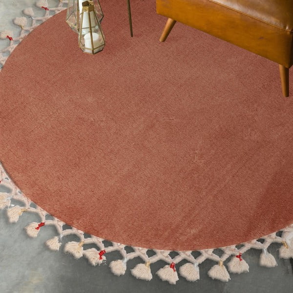 Rjava kopalniška preproga ø 80 cm Tuft – Foutastic-image-1