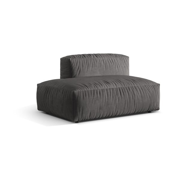 Siv žameten modul za sedežno garnituro (levi kot) Martina – Micadoni -image-1