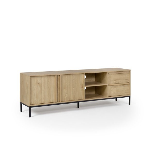 TV omarica v hrastovem dekorju v naravni barvi 180x59x40 cm Luc – Marckeric-image-4