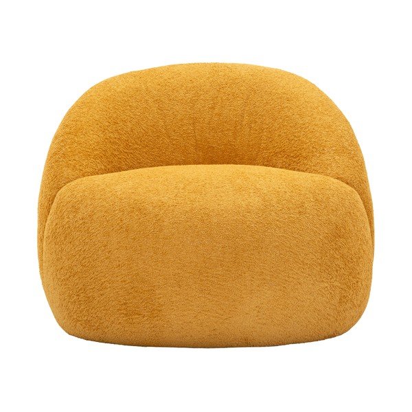 Gorčično rumen fotelj iz tkanine bouclé Ginerva – Mauro Ferretti-image-2