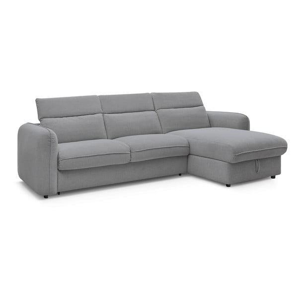 Svetlo siva raztegljiva kotna sedežna garnitura (s kotom po izbiri) Achille – Bobochic Paris-image-4