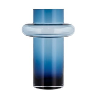 Temno modra steklena vaza Lyngby Glas Tube, višina 30 cm