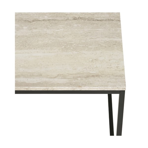 Črna/bež klubska mizica v kamnitem dekorju 60x90 cm Vita – House Nordic-image-3