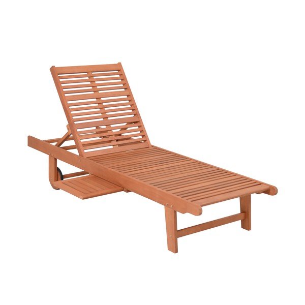 Kremno bel/v naravni barvi vrtni ležalnik iz masivnega lesa San Diego – Garden Pleasure-image-1