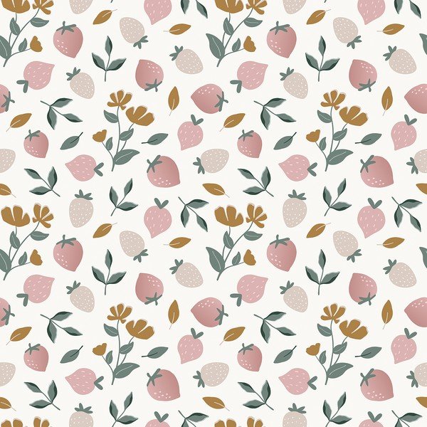 Otroška tapeta 10 m x 50 cm Strawberry Fields – Lilipinso
