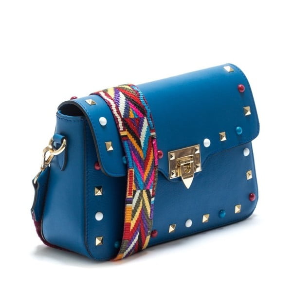 Modra usnjena torbica Roberta M Slay-image-1