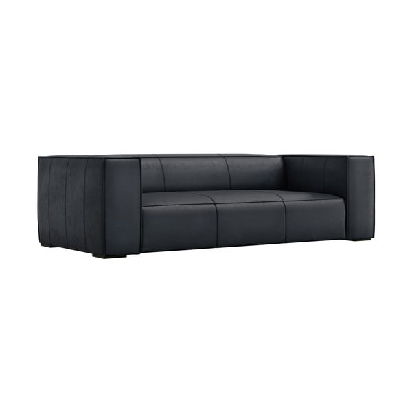 Temno modra usnjena sedežna garnitura 227 cm Madame – Windsor & Co Sofas-image-1
