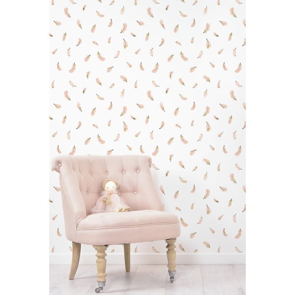 Otroška tapeta 10 m x 50 cm Gold Feathers – Lilipinso-image-2