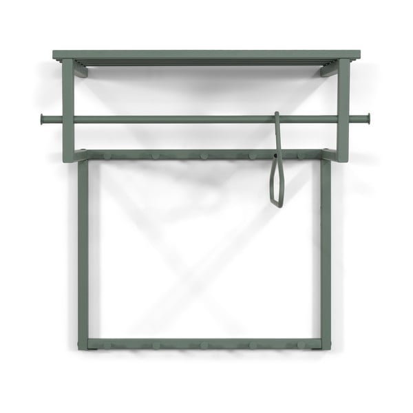 Prašno zelen kovinski stenski obešalnik s polico 76 cm Rizzoli – Spinder Design-image-2