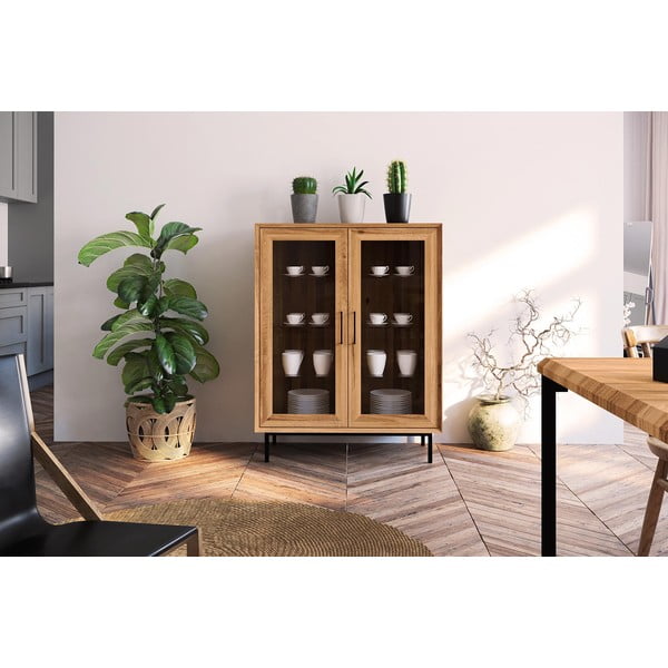 Vitrina iz masivnega hrasta 97x125 cm Abies – The Beds-image-4