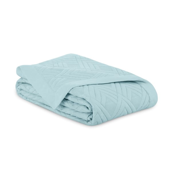 Svetlo modro prešito pregrinjalo iz mikrovlaken 220x240 cm Ophelia – Restilo