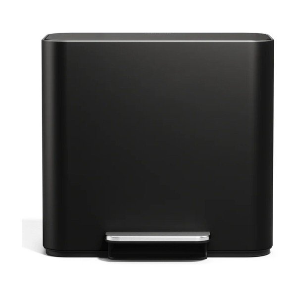 Mat črn jeklen koš za smeti za ločevanje odpadkov/s pedalom 15 l Dual Mini – simplehuman-image-3