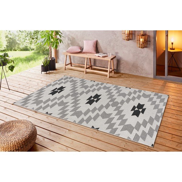 Črno-bela zunanja preproga Ragami Geo, 160 x 230 cm-image-3