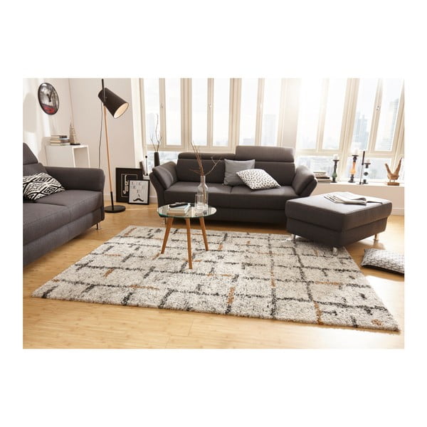 Krem preproga Mint Rugs Grid, 160 x 230 cm-image-3