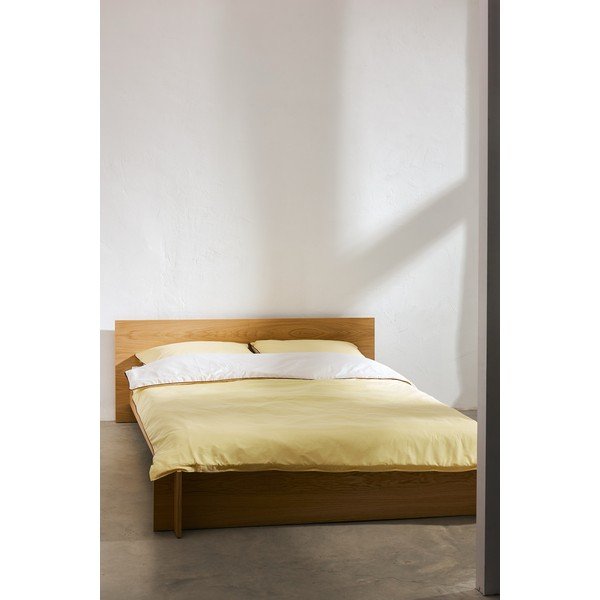 Rumena prevleka za odejo za zakonsko posteljo iz bombažnega satena 200x200 cm Oba – noo.ma-image-1