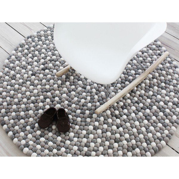Svetlo siva preproga iz volnenega filca Wooldot Ball Rugs, ⌀ 120 cm-image-2
