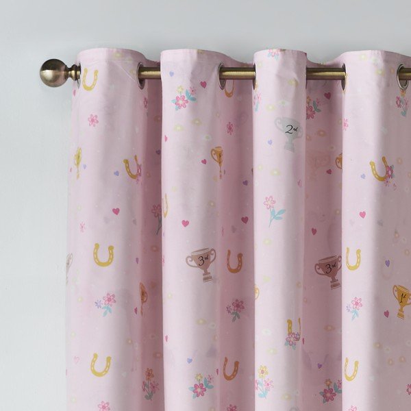 Kremno bele otroške zavese v kompletu 2 ks 168x183 cm Happy Horses – Catherine Lansfield-image-1