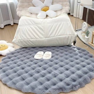 Svetlo siva pralna okrogla preproga ø 100 cm Bubble Grey – Mila Home