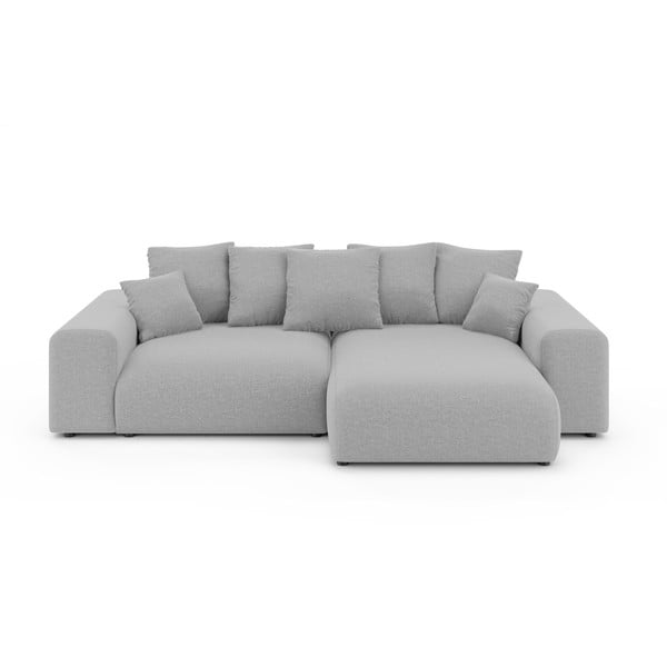 Svetlo siva raztegljiva kotna sedežna garnitura s prostorom za shranjevanje (s kotom po izbiri) Luma – Ropez