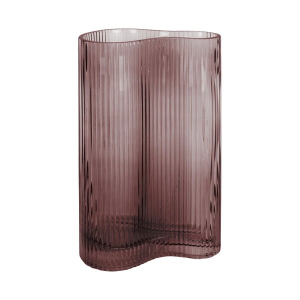 Rjava steklena vaza PT LIVING Wave, višina 27 cm