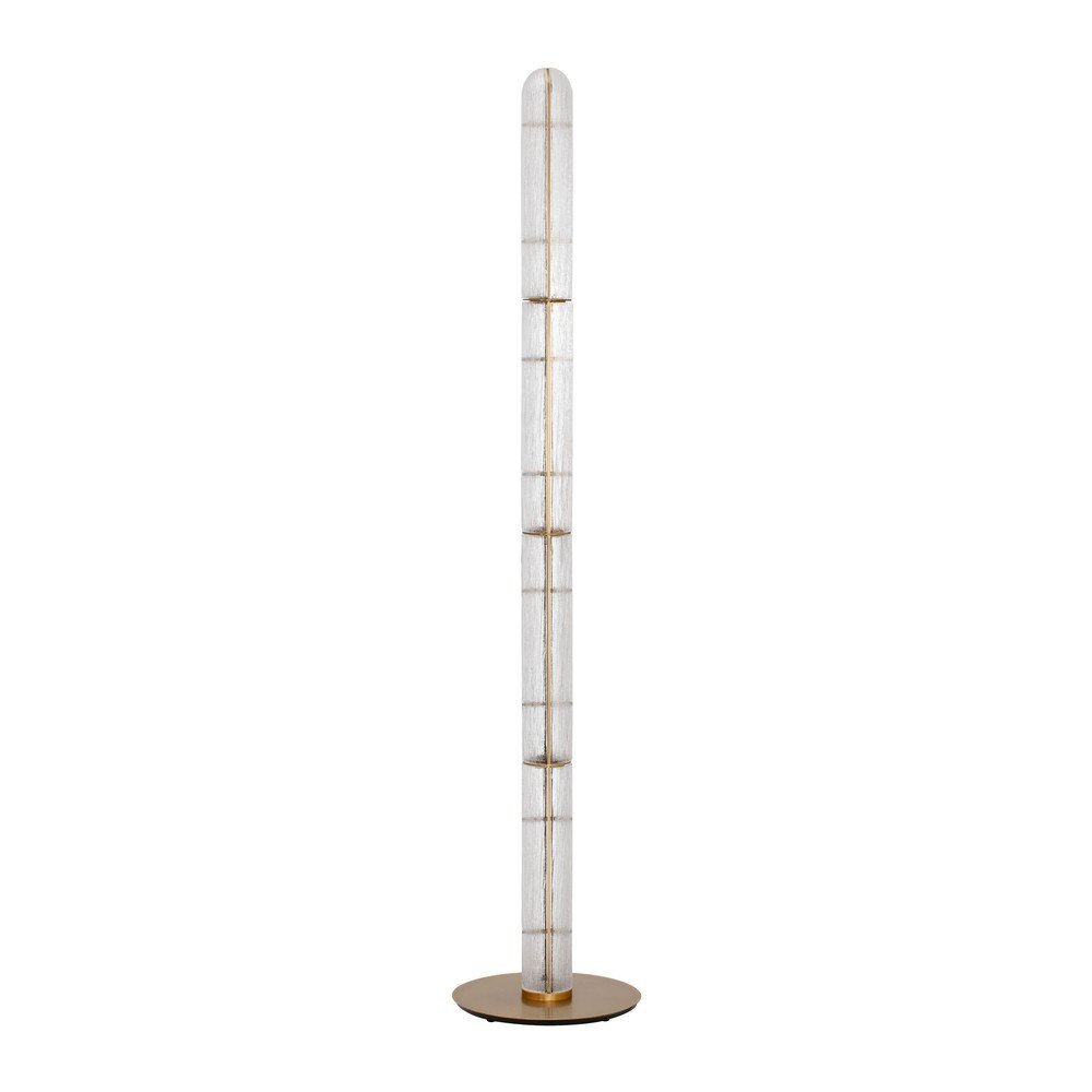 Medeninasta kovinska LED stoječa svetilka s steklenim senčilom (višina 165,5 cm) Gloree