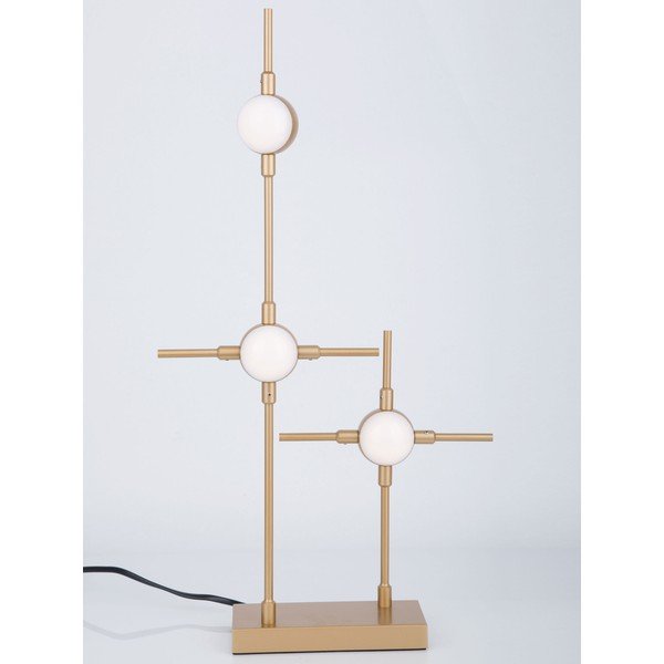 Kovinska LED namizna svetilka v zlati barvi s senčilom iz akrilnega stekla (višina 52 cm) Atomo – Nova Luce-image-2